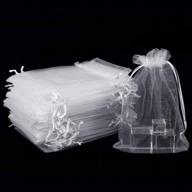 100pcs белые прозрачные сумки из органзы премиум-класса для сувениров, украшений, угощений и многого другого на свадьбе! логотип