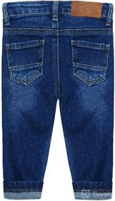 img 3 attached to KIDSCOOL SPACE Baby Girl Boy Jeans with Elastic Band and Ripped Denim – Little Kid Denim Pants