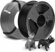 2kg pla 3d printer filament bundle - 1.75mm dimensional accuracy +/- 0.02mm, reusable masterspool, black+grey logo