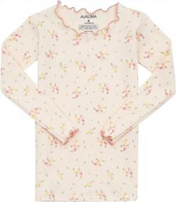 img 3 attached to AVAUMA Kids Pajama Set 6M-7T Baby Boy Girl Cute Toddler Snug Fit Flower Pattern Design Cotton Sleepwear Ruffled Shirring