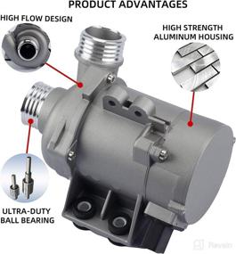 img 2 attached to Dasbecan Electric Engine Water Pump for BMW Z4 X3 X5 328i 128i 528i | Replaces OEM# 11517521584 11517546994 11517563183 11517586924 11517586925