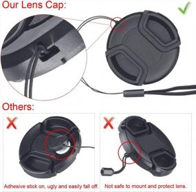 img 2 attached to 77Mm Center Pinch Lens Cap Bundle For Canon Nikon Sony DSLR Camera With Microfiber Cleaning Cloth And Cap Keeper Leash By Waka Unique Design