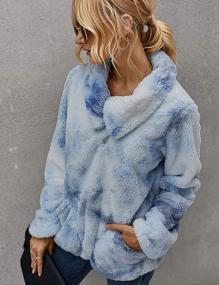 img 2 attached to Women'S Half Zip Sherpa Pullover Fleece Sweatshirt With Pockets