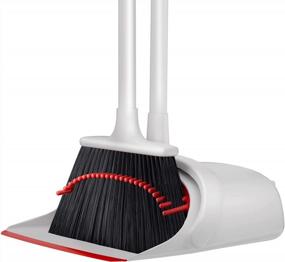 img 4 attached to Efficient And Convenient Long Handle Broom And Dustpan Set For Hassle-Free Cleaning At Home And Office