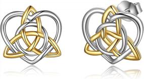 img 4 attached to Sterling Silver Celtic Triquetra Knot Stud Earrings - Perfect For Women And Teen Girls
