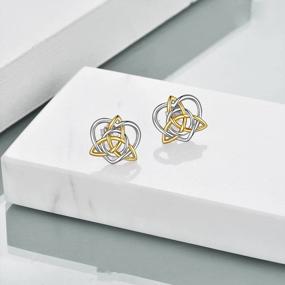 img 1 attached to Sterling Silver Celtic Triquetra Knot Stud Earrings - Perfect For Women And Teen Girls