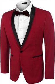 img 1 attached to Stylish Coofandy Tuxedo Jacket: Perfect For Weddings, Proms, And Parties