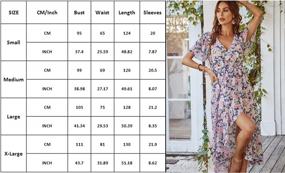 img 1 attached to Stylish And Comfortable Boho Floral Dress For Women - Angashion Summer Short Sleeve Wrap Midi Dress With High Low Ruffled Hem