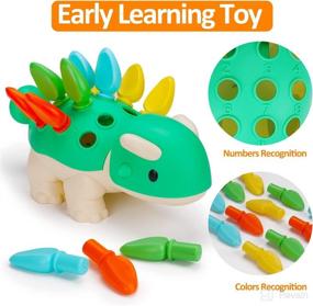 img 3 attached to Fine Motor Skills Toy for Toddlers 6-12 12-18 Months+: Spike The Ankylosaurus - Educational Learning Toy for Color & Number Recognition, Montessori Toy Babies Gift for 1 2 3 Year Old Boys Girls+