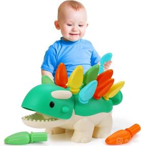 img 4 attached to Fine Motor Skills Toy for Toddlers 6-12 12-18 Months+: Spike The Ankylosaurus - Educational Learning Toy for Color & Number Recognition, Montessori Toy Babies Gift for 1 2 3 Year Old Boys Girls+