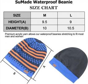 img 3 attached to Waterproof Beanie Hat For Winter Sports And Running - SuMade Unisex Knitted Acrylic Slouchy Skull Cap With Anti-UV Protection