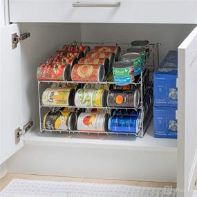 img 2 attached to 🥫 Efficiently Store Your Cans with the Organize It All Deluxe 3 Tier Storage Chrome Can Rack - 12.75"H x 15.875"W x 18"D