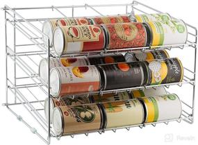 img 3 attached to 🥫 Efficiently Store Your Cans with the Organize It All Deluxe 3 Tier Storage Chrome Can Rack - 12.75"H x 15.875"W x 18"D