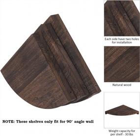img 1 attached to 3-Piece Rustic Brown Corner Shelves - Floating Wall Mounted Storage For Bedroom, Living Room Decor