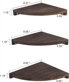 img 2 attached to 3-Piece Rustic Brown Corner Shelves - Floating Wall Mounted Storage For Bedroom, Living Room Decor