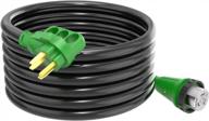 rvguard 50 amp 25ft rv power cord with led power indicator - heavy duty stw cord for generators, etl listed logo