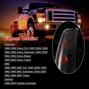 img 1 attached to 🚗 Tail Lights for 88-99 Chevy C/K 1500/2500/3500, 92-99 Chevy Suburban 1500/2500, 92-94 Chevy Blazer, 95-00 Chevy Tahoe, GMC 88-99 C/K 1500/2500/3500, Suburban Yukon