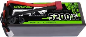 img 4 attached to 5200MAh 11.1V Lipo Battery With 50C High Discharge Rate And Dean-Style T Connector For RC Car, Truck, Boat, Airplane, Helicopter, And Quadcopter By OVONIC