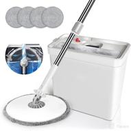 🧹 nolopau spin mop and bucket set - hands free with wringer for squeeze mopping - stainless-steel handle cleaning bucket ideal for home floors, kitchen hardwood, and more logo