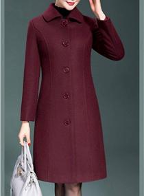 img 3 attached to Warm And Stylish Women'S Wool Trench Coat For Winter, Long Thick Overcoat And Walker Coat