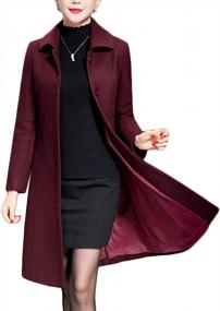 img 4 attached to Warm And Stylish Women'S Wool Trench Coat For Winter, Long Thick Overcoat And Walker Coat