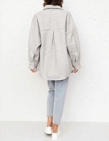 img 2 attached to Warm Up In Style With MEROKEETY'S Women'S Oversized Shacket Jacket - Wool Blend Coats With Pockets