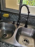 img 1 attached to Modern Low Lead Single Handle Kitchen Faucet - OWOFAN Pull Down Sprayer In Brass Black & Brushed Nickel. review by Chris Doe