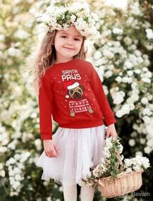 img 3 attached to 🐶 Kids Long Sleeve T-Shirt: Santa Paws Pug Ugly Christmas Sweater Dog Sweatshirt