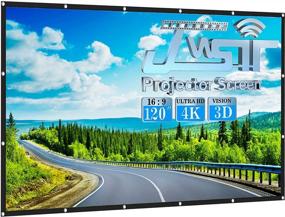 img 4 attached to JWSIT 120 Inch Outdoor Projector Screen – HD Foldable Anti-Crease Movie Screen With Carrying Bag For Home Theater, Backyard, And Outdoor Use In 16:9 Aspect Ratio