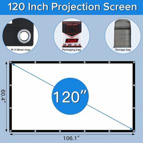 img 3 attached to JWSIT 120 Inch Outdoor Projector Screen – HD Foldable Anti-Crease Movie Screen With Carrying Bag For Home Theater, Backyard, And Outdoor Use In 16:9 Aspect Ratio