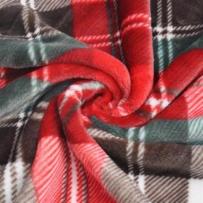 img 1 attached to Plaid Flannel Fleece Cozy Luxury Throw Blanket By HOMRITAR For Bed, Sofa And Couch - Ultra Soft (50 X 60 Inch, Red)