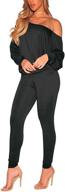 stylish and stretchy shoulder tracksuit sweatsuit jumpsuit for women at jumpsuits, rompers & overalls logo