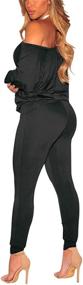 img 3 attached to Stylish and Stretchy Shoulder Tracksuit Sweatsuit Jumpsuit for Women at Jumpsuits, Rompers & Overalls