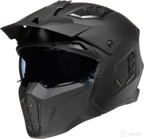 img 4 attached to 🏍️ ILM Open Face Motorcycle 3/4 Half Helmet for Men and Women, Vintage Retro Helmet with Visor for Moped ATV Cruiser Scooter DOT Model Z302 - Matte Black, Large