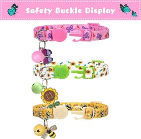 img 3 attached to 🐱 VKPETFR Breakaway Cat Collars with Bell & Cute Pendants - 3 Pack Adjustable Safety Kitten Collars - Summer Decoration for Girl Boy Cats Puppy and Small Pets: Find the Perfect Collar for Your Furry Friend!