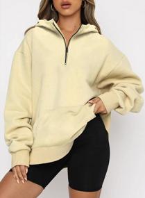 img 3 attached to Get Cozy In Style With Oversized Y2K Sweatshirts: Shop Blencot Women'S Half Zip Pullover Hoodies With Pockets In Sizes S-3XL!
