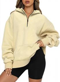 img 4 attached to Get Cozy In Style With Oversized Y2K Sweatshirts: Shop Blencot Women'S Half Zip Pullover Hoodies With Pockets In Sizes S-3XL!