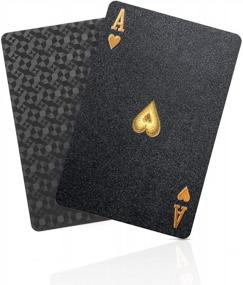img 4 attached to Waterproof Black Diamond Playing Cards - HD Poker Deck For Enhanced Gaming Experience