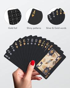 img 3 attached to Waterproof Black Diamond Playing Cards - HD Poker Deck For Enhanced Gaming Experience