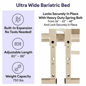 img 1 attached to True Bariatric Adjustable Hospital Bed – Ultra Low 9"-25" Heigh, Ultra Wide 36”-42”-48” Width, 80”-88” Length - Full Electric Medical Bed, 10 Function Hand Pendant -750 Lbs Capacity - Cherry