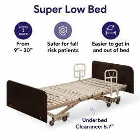 img 2 attached to True Bariatric Adjustable Hospital Bed – Ultra Low 9"-25" Heigh, Ultra Wide 36”-42”-48” Width, 80”-88” Length - Full Electric Medical Bed, 10 Function Hand Pendant -750 Lbs Capacity - Cherry