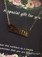 img 1 attached to Personalized Old English Name Necklace: 18K Gold Plated Monogram Jewelry for Women - Perfect Christmas/Birthday Gift - Over 800 Names in Stock! review by Cindy Moore