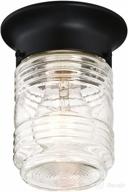 💡 indoor/outdoor flush mount ceiling light - design house 587220 jelly jar, 1-light, black logo