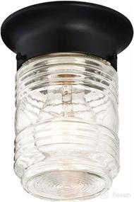 img 4 attached to 💡 Indoor/Outdoor Flush Mount Ceiling Light - Design House 587220 Jelly Jar, 1-Light, Black