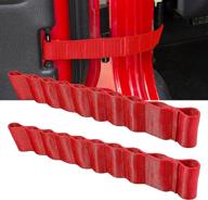 red heavy duty door strap replacement - adjustable limiting check strap for jeep wrangler tj jk jl cj yj jku & unlimited accessories - strong load capacity up to 1000 lb логотип