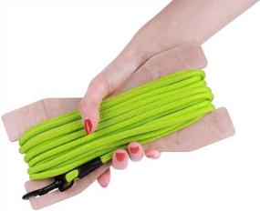img 2 attached to 30Ft Long Heavy Duty Dog Training Leash In Neon Green - BRONZEDOG Check Cord Tracking Line Ideal For Puppies And Dogs