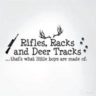 🦌 decorate your boy's room with rifles, racks, and deer tracks! little boys wall decal - #1279, matte black, 28"w x 12"h логотип