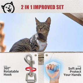 img 2 attached to 🐾 ATMAGIC Reflective Cat Harness and Leash Set, Escape Proof Adjustable Cat Harness for Walking, Large and Small Cats, Outdoor Kittens, Grey XS