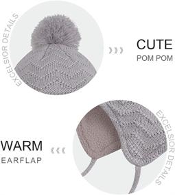 img 1 attached to Warm and Stylish XIAOHAWANG Earflap Knitted Toddler Beanies - Perfect Accessories for Girls in Cold Weather
