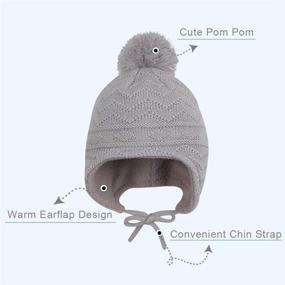 img 2 attached to Warm and Stylish XIAOHAWANG Earflap Knitted Toddler Beanies - Perfect Accessories for Girls in Cold Weather